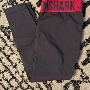 Gymshark Men's Black Joggers with Red Waistband